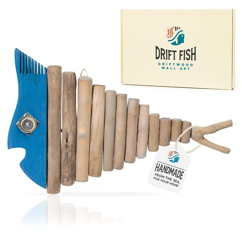 6844 Driftwood Fish Nautical Wall Decor - Handmade Wooden Rustic Coastal
